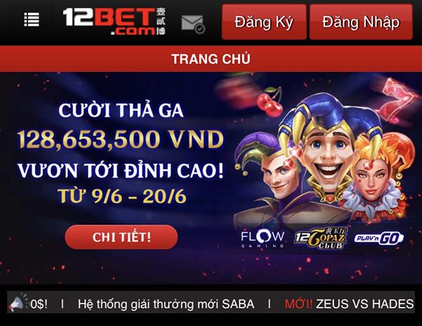 gửi tiền 12bet